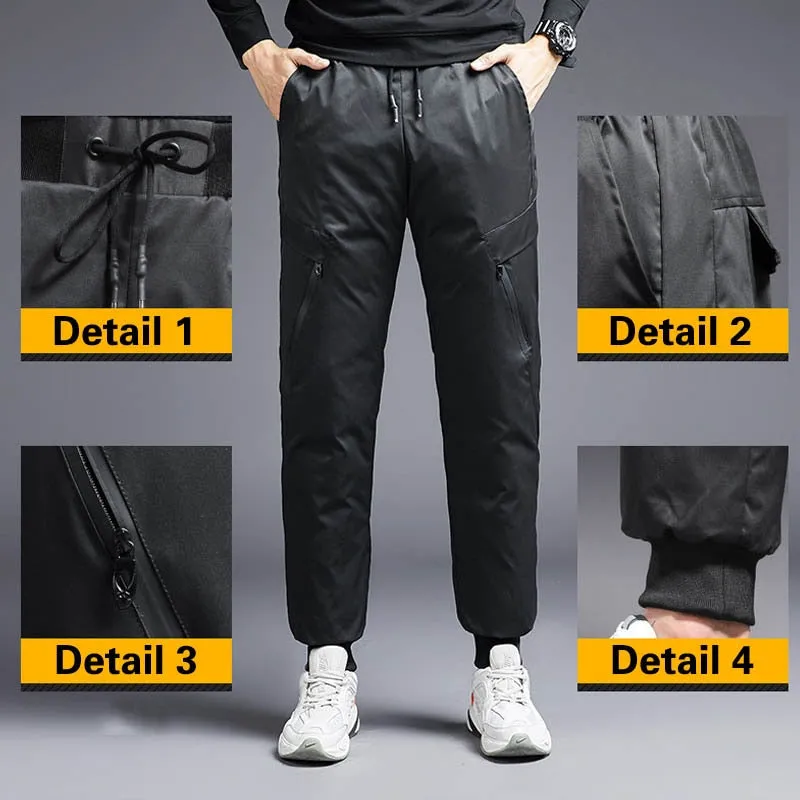 Solid Pocket Style Down Jogger Pants