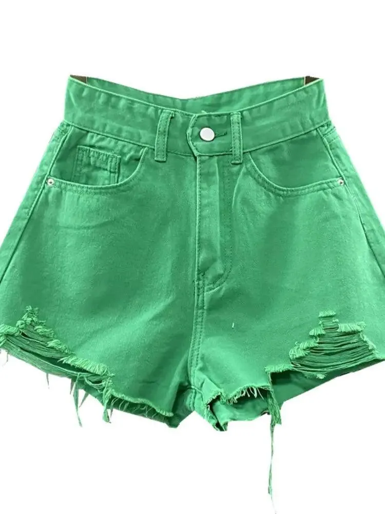 Solid Zipper Fly Shorts