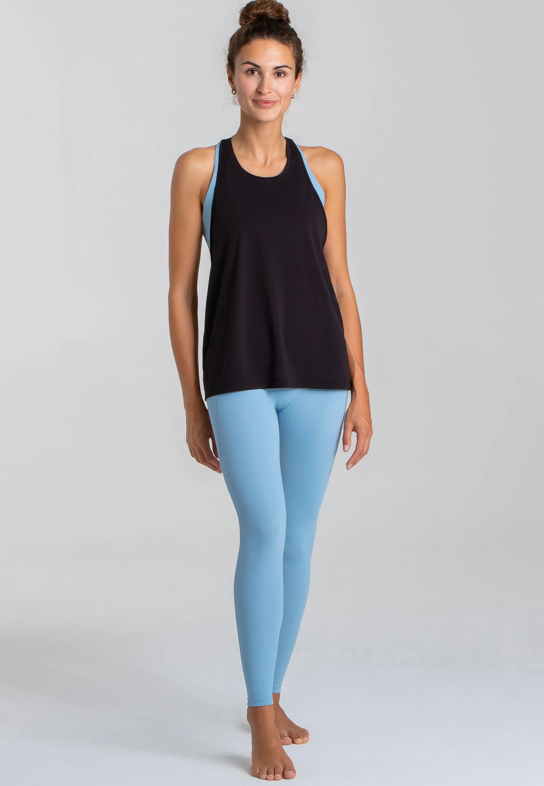 Stretch Leggings mit hohem Bund - Dusty Baby Blue