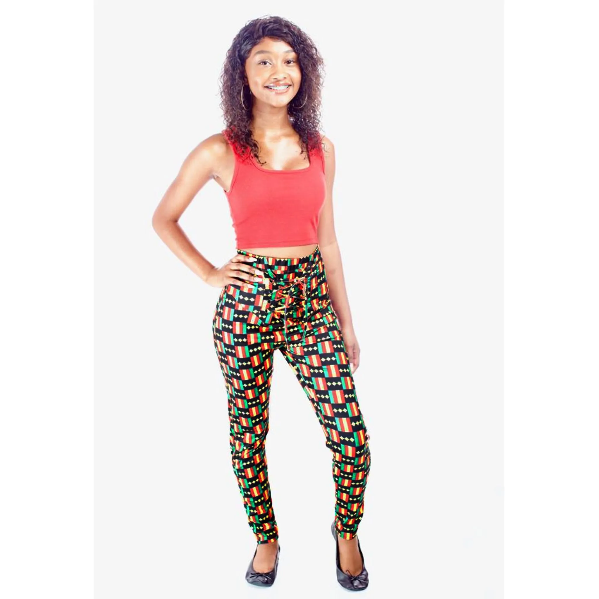 Striking African Print Leggings -  Pan Africa Kente Print