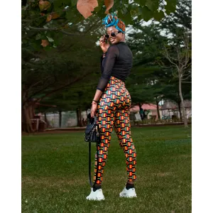 Striking African Print Leggings -  Pan Africa Kente Print