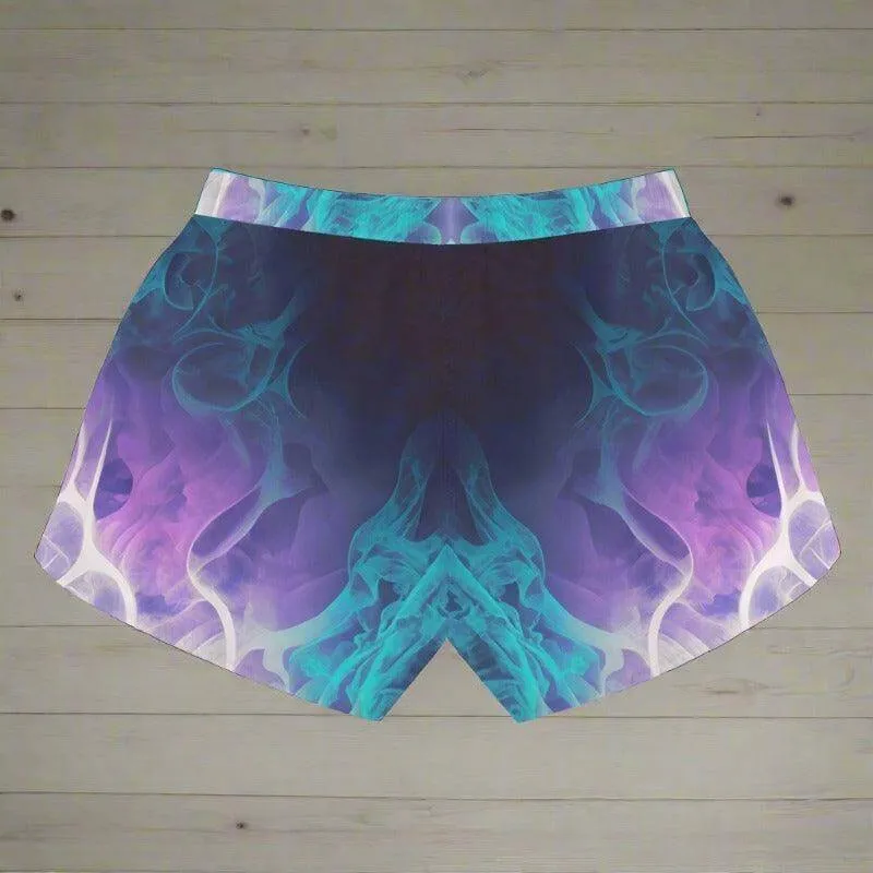 Stylish Teal and Purple Beach Shorts