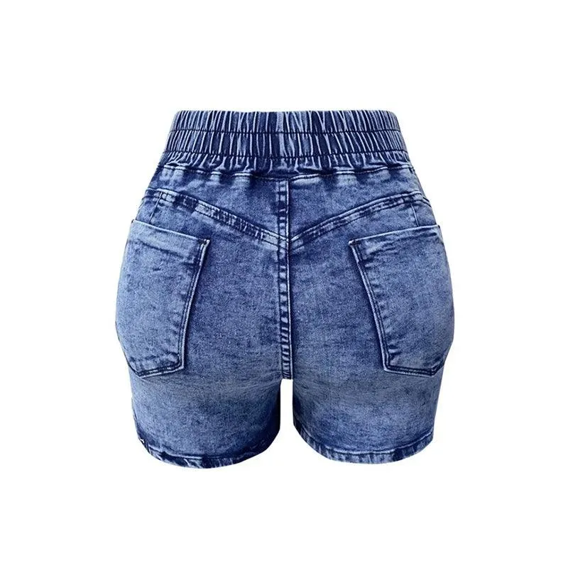 SUMMER KNIT DENIM SHORTS