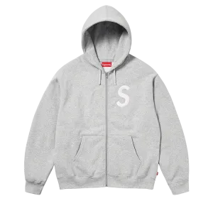 Supreme S Logo Zip Up Hooded Sweatshirt 'Heather Grey'