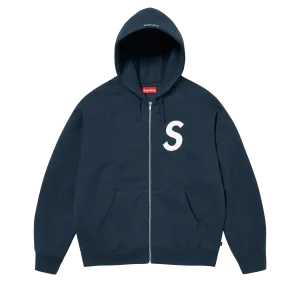 Supreme S Logo Zip Up Hooded Sweatshirt 'Navy'