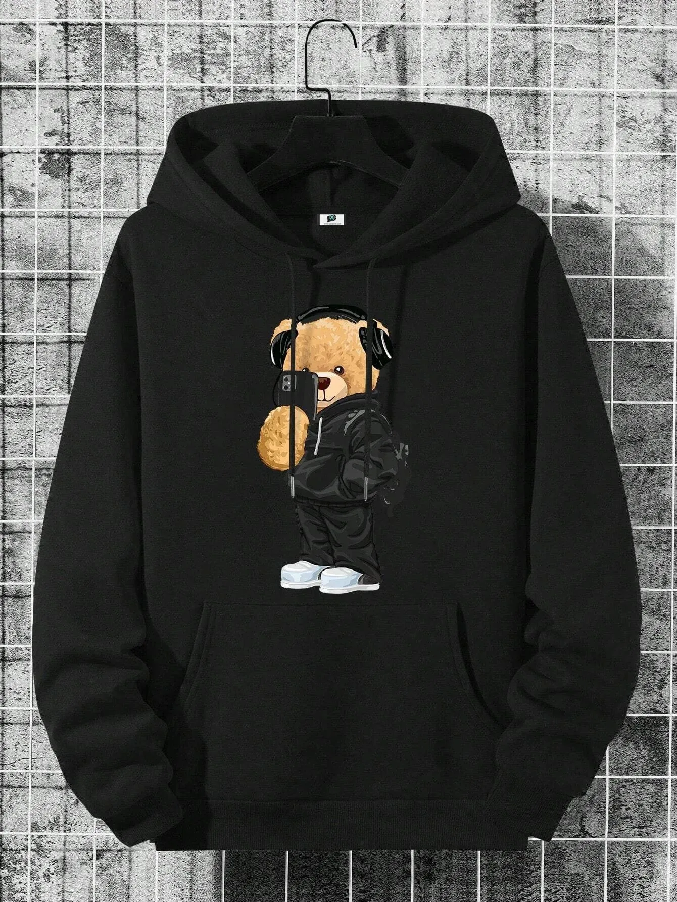 SXV  'bear selfie’ Printed Cool Aesthetic Sweatshirt Hoodie