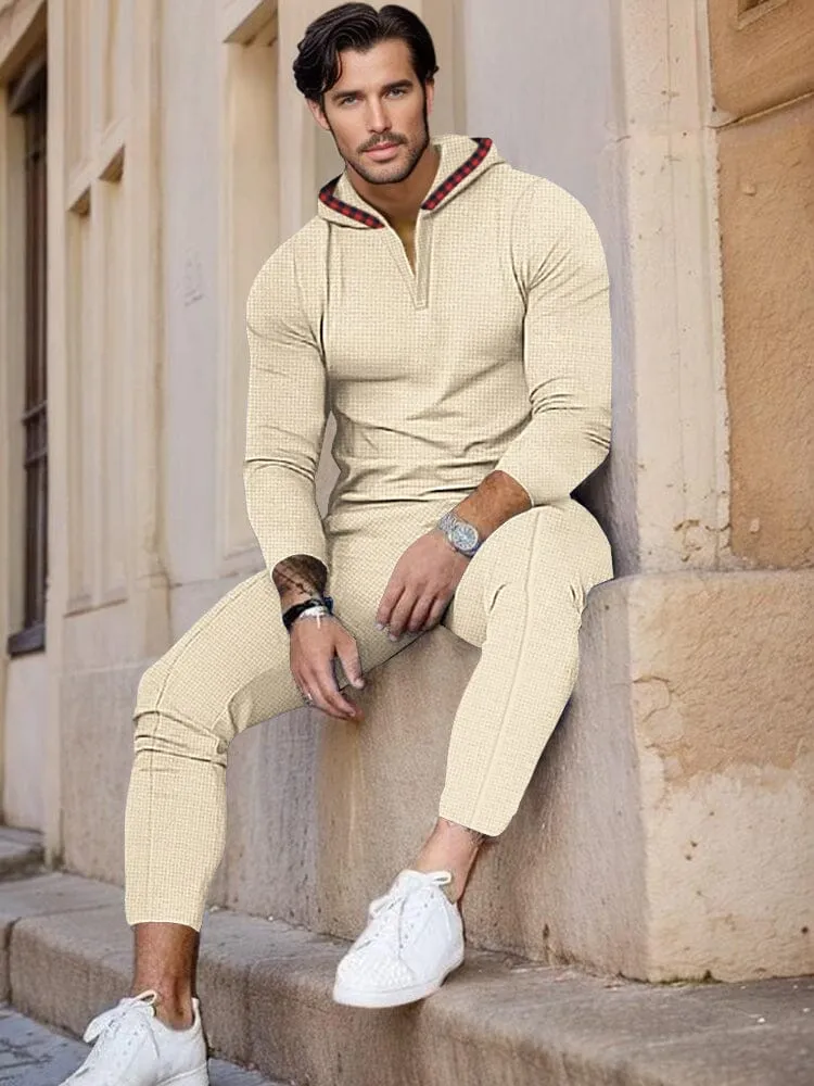 Urban Hooded Waffle Tracksuit Set