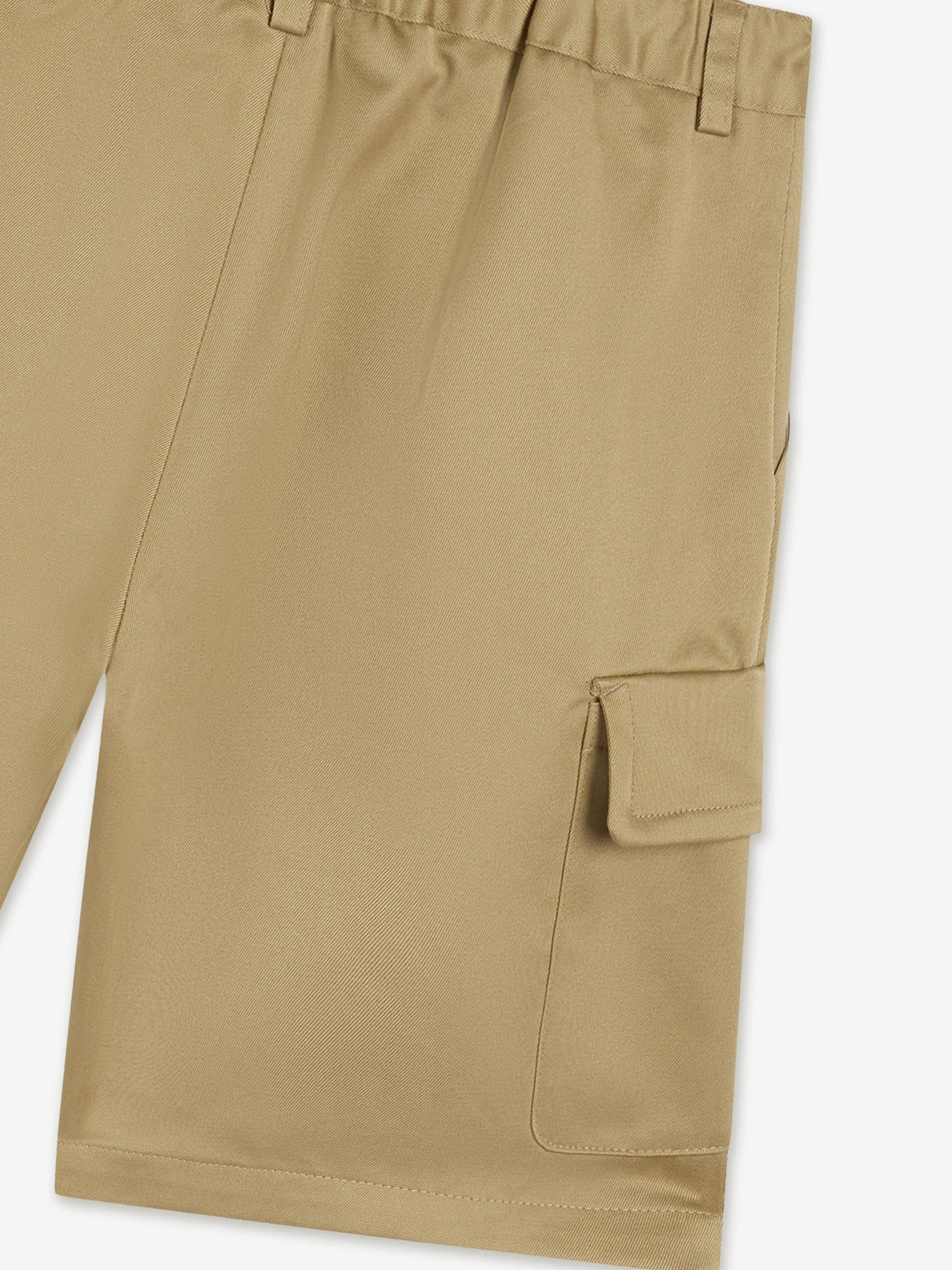 Versace Boys Logo Cargo Shorts in Beige