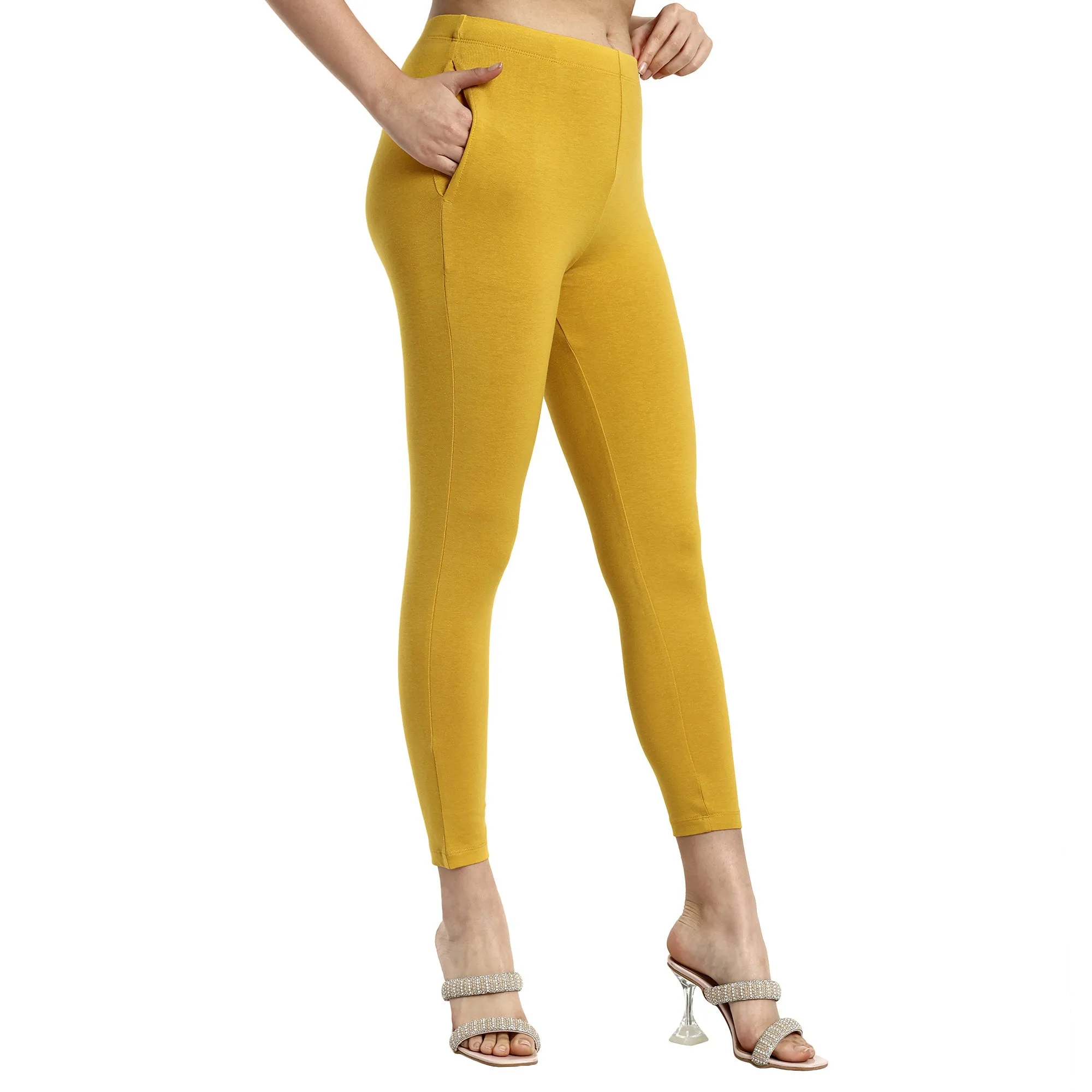 Women Mustard Ankle Length Legging