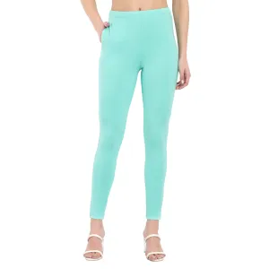 Women Sea Green Regular Legging