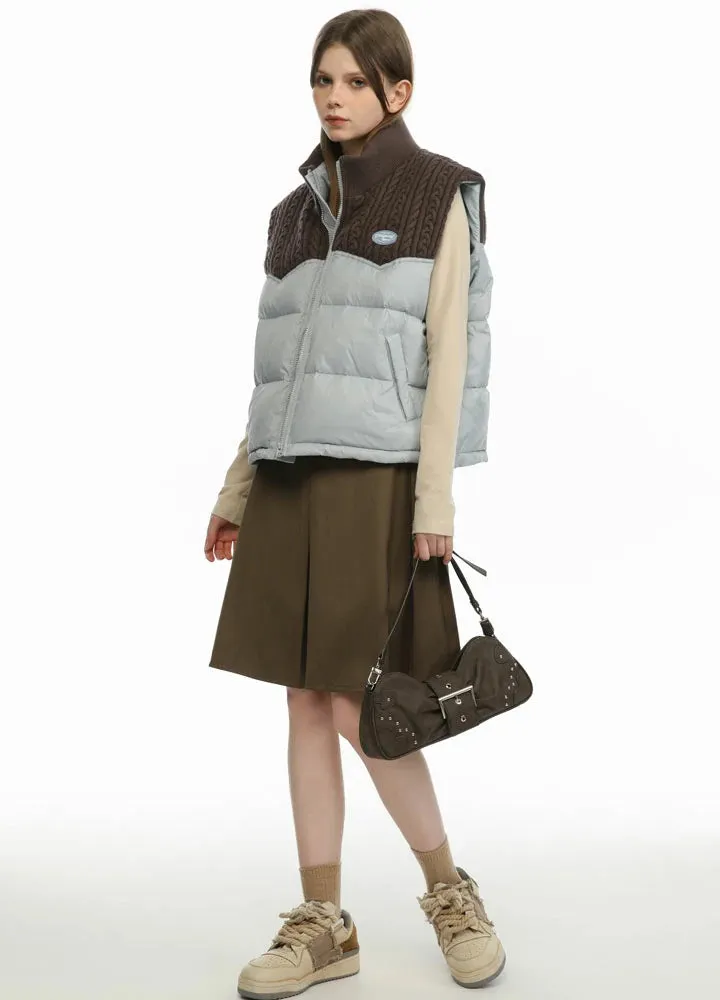 Women's ColorBlock Puffer Jacket Vest,Relaxed Fit