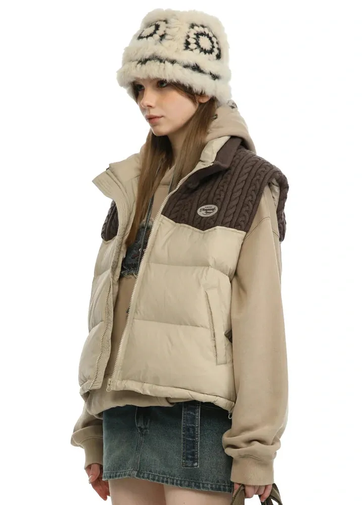 Women's ColorBlock Puffer Jacket Vest,Relaxed Fit