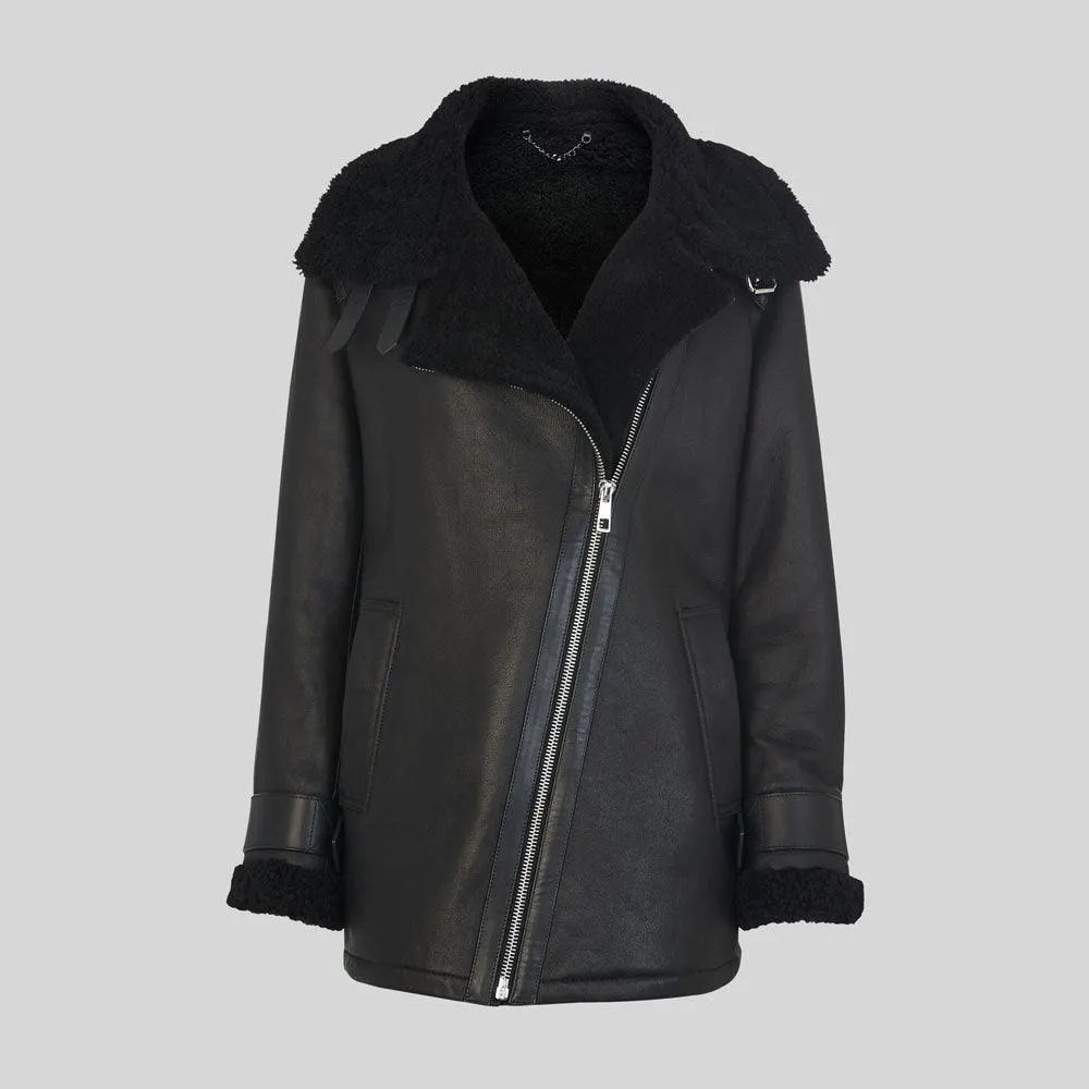 WOMEN'S SHEARLING BRIANNA BIKER JACKET